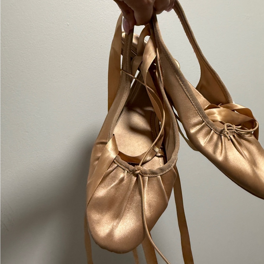 Zara Gold Ballet Flats